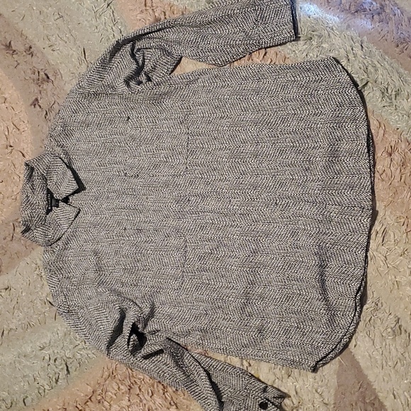 Athleta Textured Shirt Jacket large Braiden Black White #882490 - Picture 3 of 12